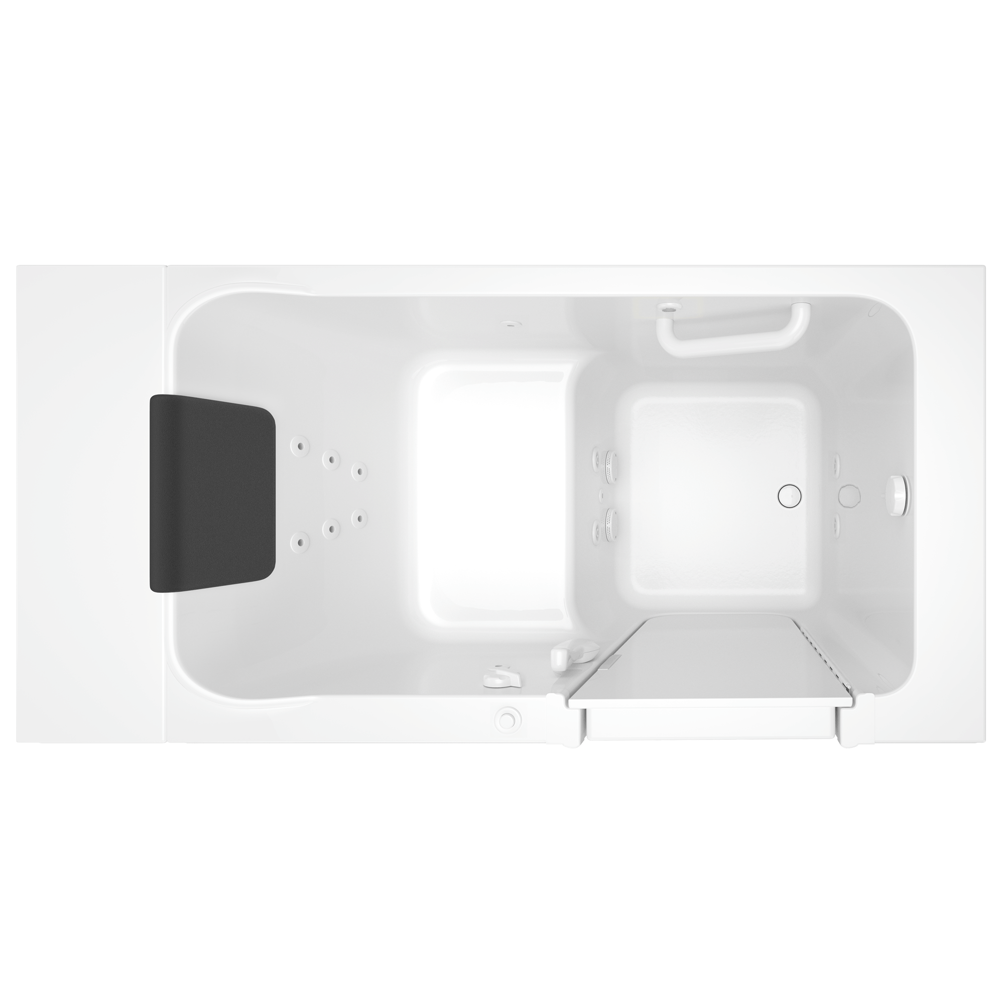 Acrylic Luxury Series 30 x 51  Inch Walk in Tub With Whirlpool System   Right Hand Drain WIB WHITE